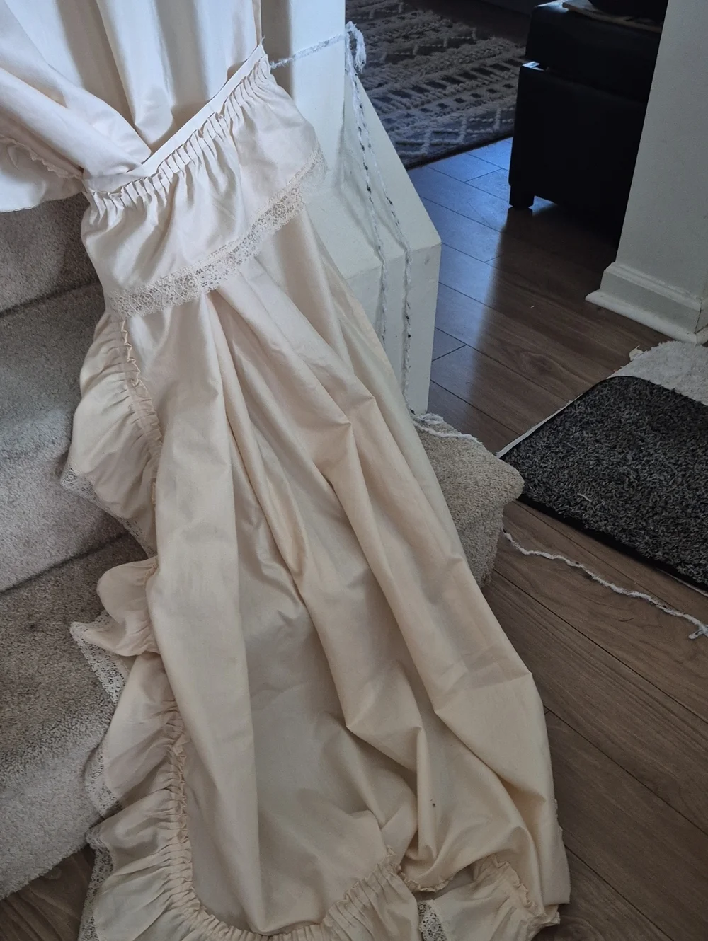 Cream Ruffled Priscilla Curtain 44